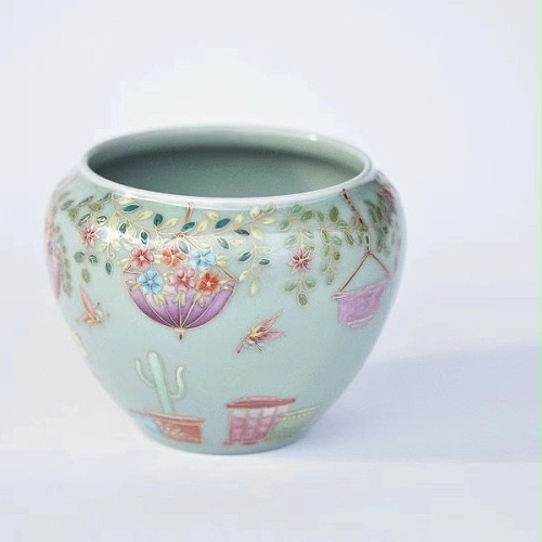 交能＆淳之 · 一周一品鉴——淳之手工手绘青瓷画珐琅茶具套组