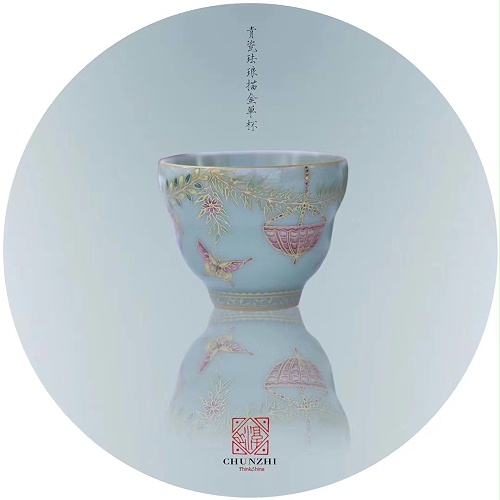 交能＆淳之 · 一周一品鉴——淳之手工手绘青瓷画珐琅茶具套组