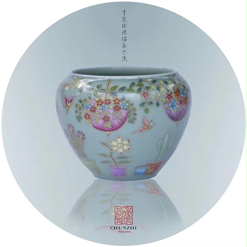 交能＆淳之 · 一周一品鉴——淳之手工手绘青瓷画珐琅茶具套组