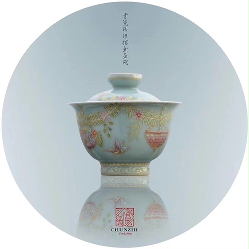 交能＆淳之 · 一周一品鉴——淳之手工手绘青瓷画珐琅茶具套组