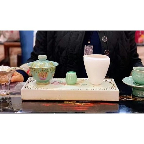 交能＆淳之 · 一周一品鉴——淳之手工手绘青瓷画珐琅茶具套组