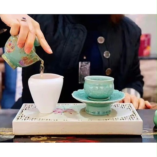 交能＆淳之 · 一周一品鉴——淳之手工手绘青瓷画珐琅茶具套组