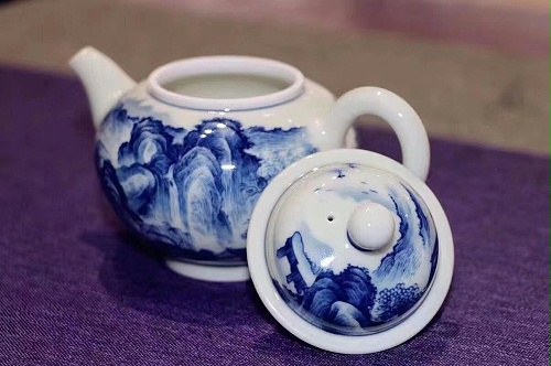 交能＆淳之 · 一周一品鉴——淳之藏瓷青花仿古釉山水系列茶具套组