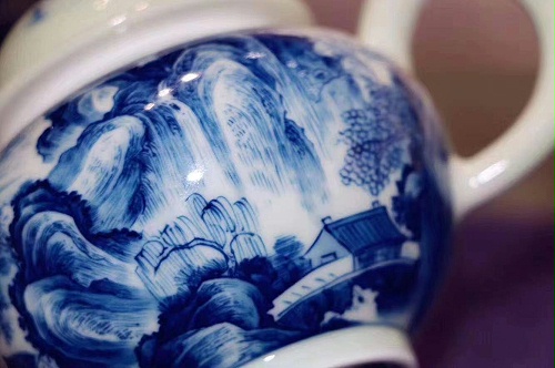 交能＆淳之 · 一周一品鉴——淳之藏瓷青花仿古釉山水系列茶具套组