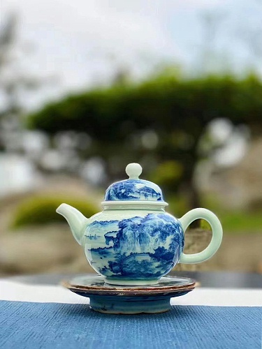 交能＆淳之 · 一周一品鉴——淳之藏瓷青花仿古釉山水系列茶具套组