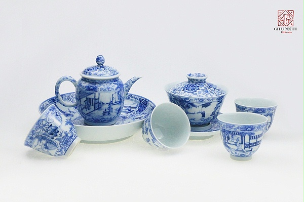 青花柴窑套装logo