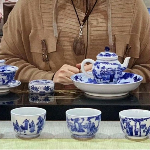 交能＆淳之 · 一周一品鉴——淳之手工手绘青花柴窑十八学士茶具套组