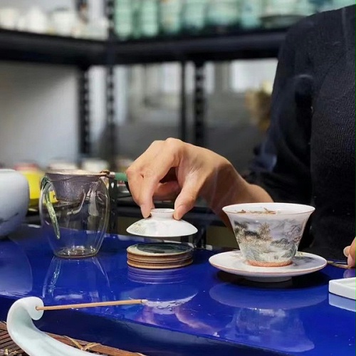 交能＆淳之 · 一周一品鉴——淳之手绘青绿山水茶具套组