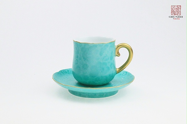 薄荷路扒花葵口咖啡杯