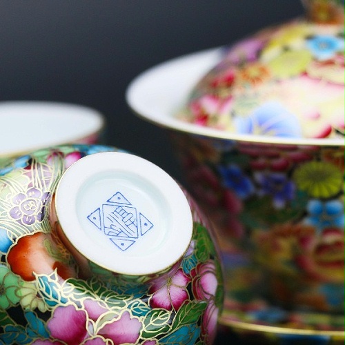 交能＆淳之 · 一周一品鉴——淳之奢瓷珐琅手绘万花不落地茶具套组