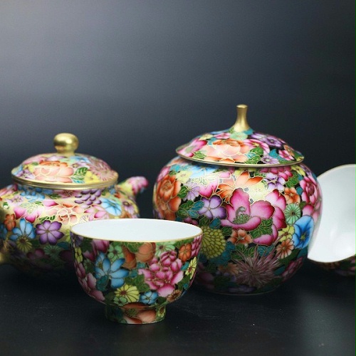 交能＆淳之 · 一周一品鉴——淳之奢瓷珐琅手绘万花不落地茶具套组