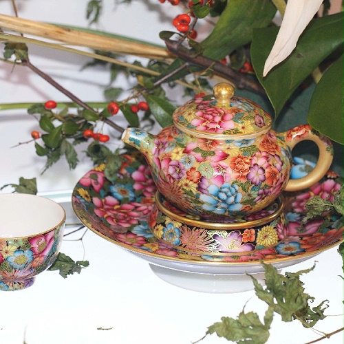 交能＆淳之 · 一周一品鉴——淳之奢瓷珐琅手绘万花不落地茶具套组