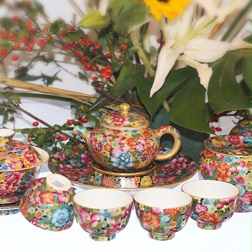 交能＆淳之 · 一周一品鉴——淳之奢瓷珐琅手绘万花不落地茶具套组