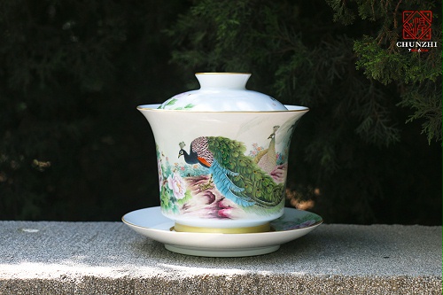 交能＆淳之 · 一周一品鉴——淳之藏瓷淳之藏瓷淳之重工孔雀盖碗三件套