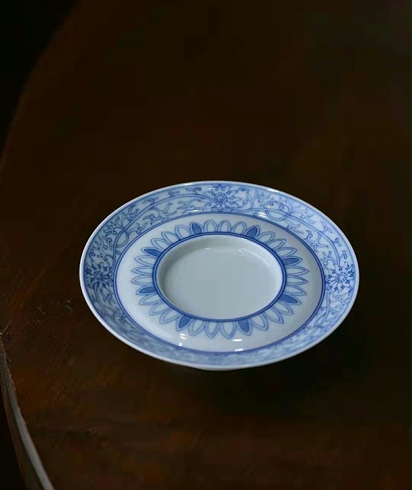 薄胎柴窑莲托八宝白描茶具套组 (6)