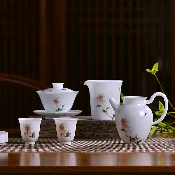 淳之景德镇高岭土白瓷十二花神茶具套组