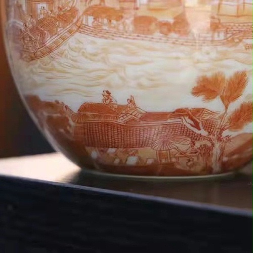 交能＆淳之 · 一周一品鉴——淳之手工手绘描金矾红清明上河图小缸杯