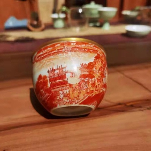 交能＆淳之 · 一周一品鉴——淳之手工手绘描金矾红清明上河图小缸杯