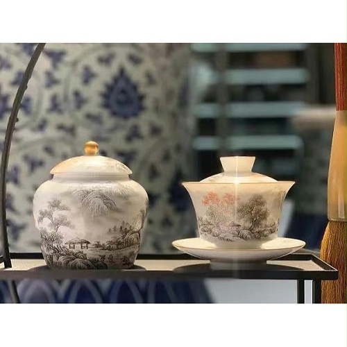 交能＆淳之 · 一周一品鉴——手工手绘墨彩富春山居图茶具系列套组