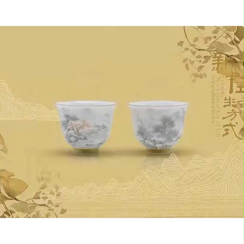 交能＆淳之 · 一周一品鉴——手工手绘墨彩富春山居图茶具系列套组