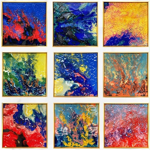 景德镇陶瓷名家高温颜色釉瓷板画现代轻奢艺术客厅书房装饰画