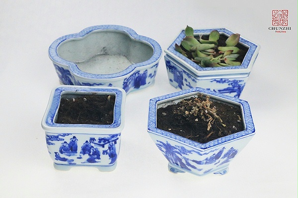 十八学士柴窑花盆