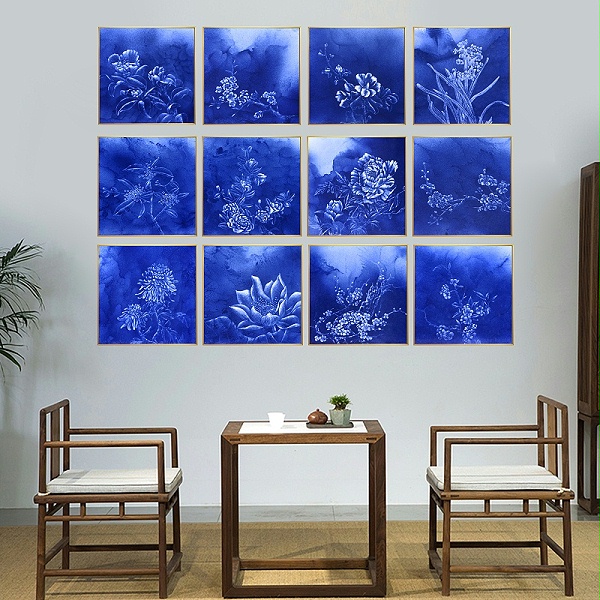 12花神瓷板画