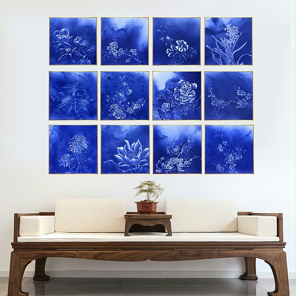 12花神瓷板画