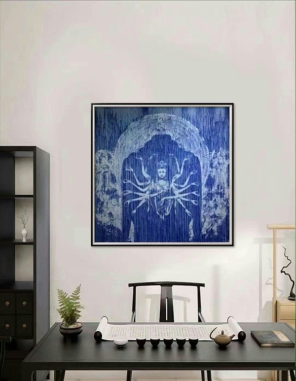 淳之青花千手观音瓷板画