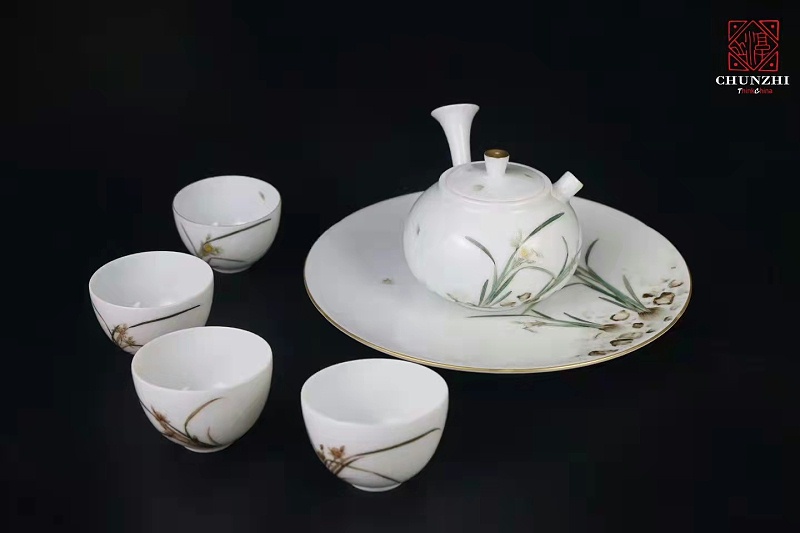 淳之手工手绘釉中彩水仙（十二花神系列之一）