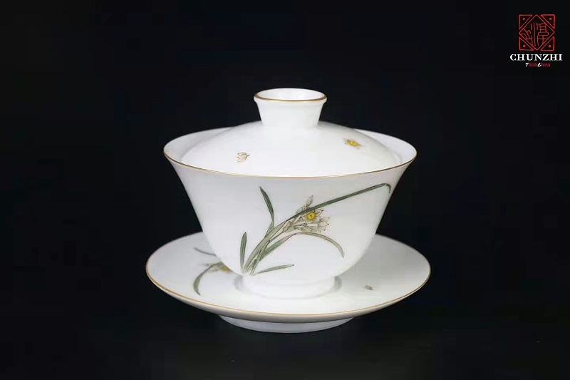 淳之手工手绘釉中彩水仙（十二花神系列之一）