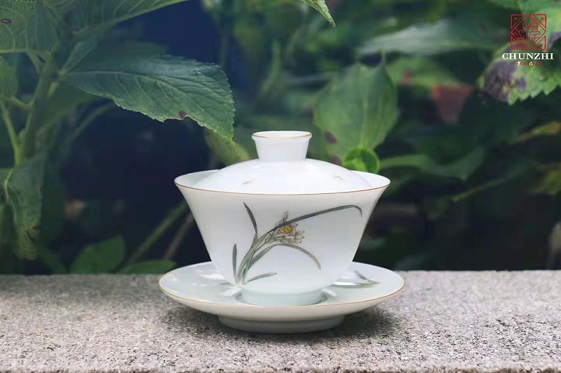 淳之手工手绘釉中彩水仙（十二花神系列之一）