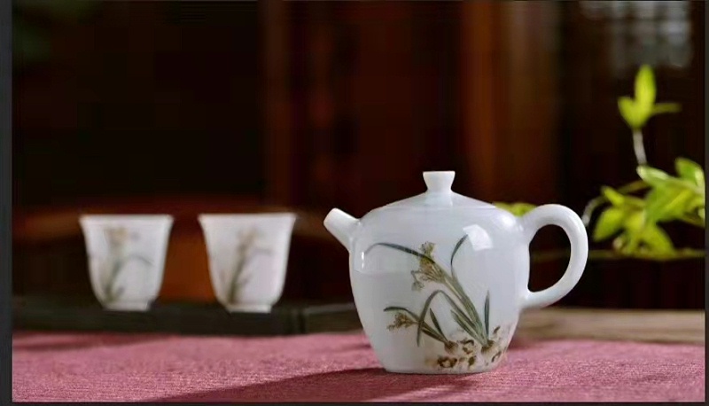 淳之手工手绘釉中彩水仙（十二花神系列之一）