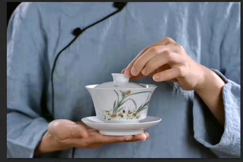 淳之手工手绘釉中彩水仙（十二花神系列之一）