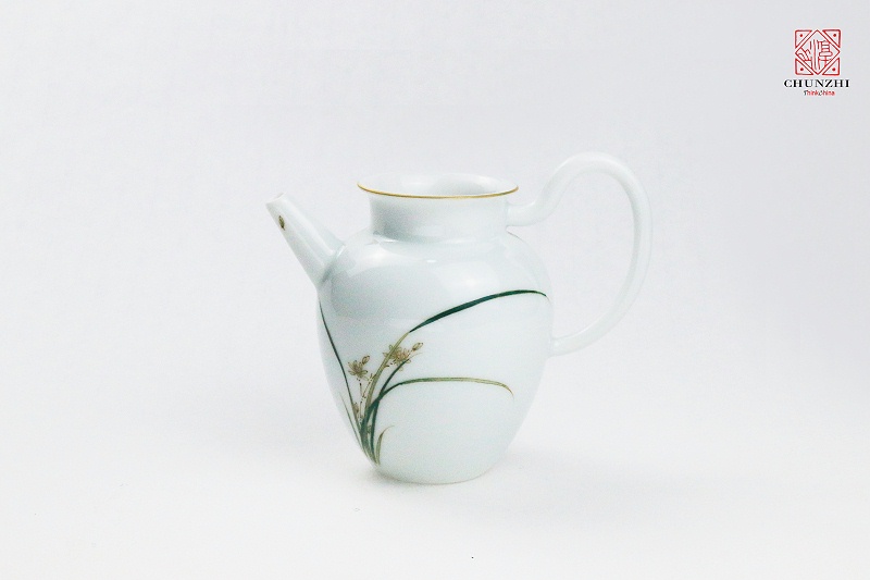 兰花描金手把公道杯