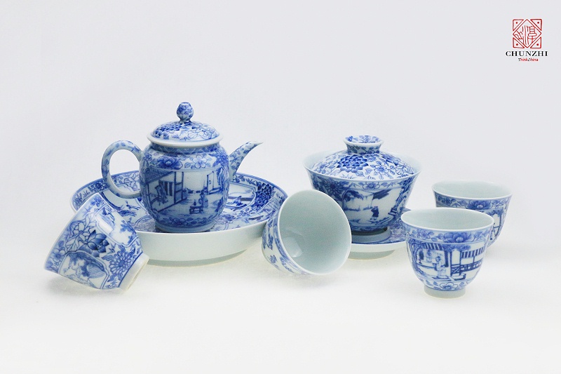 青花柴窑套装logo