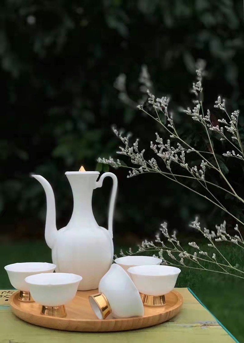 淳之高白瓷酒具套组