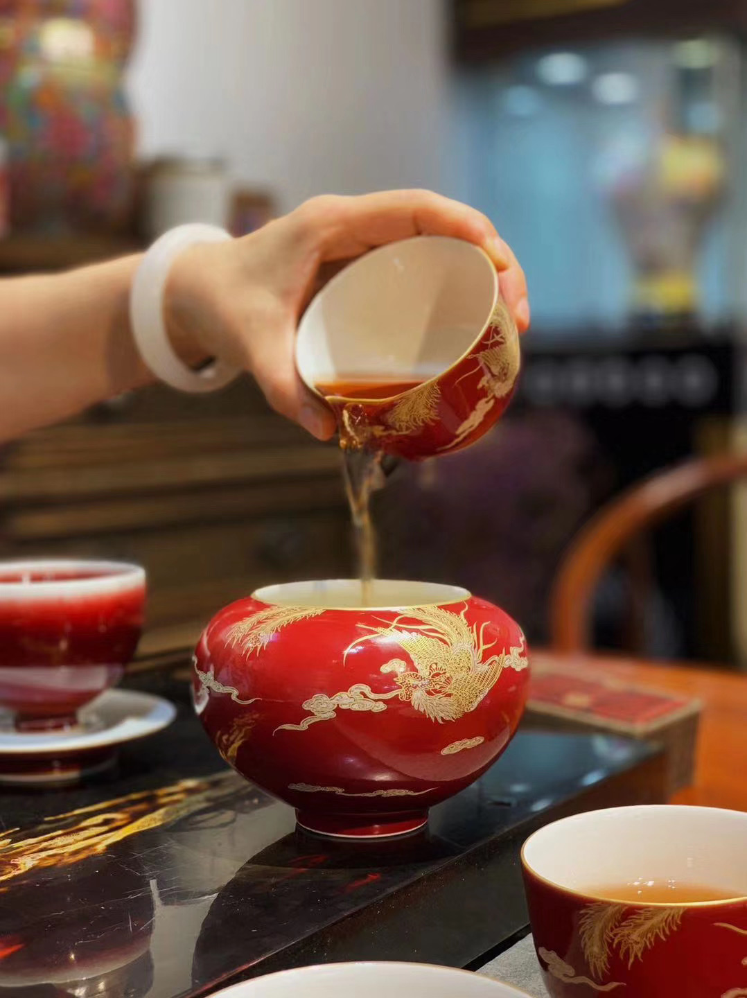 淳之喜瓷描金凤茶具系列