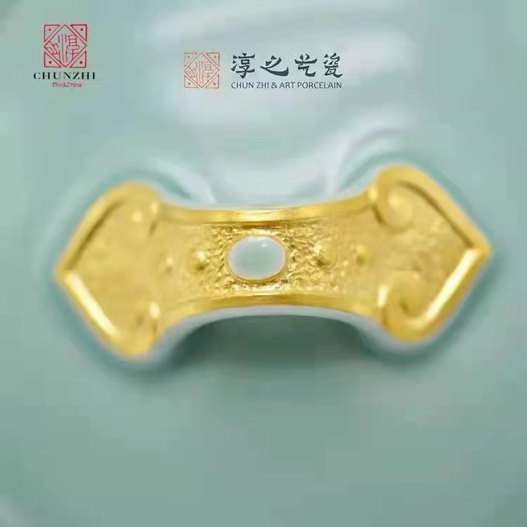 淳之手工青瓷金镶玉对罐