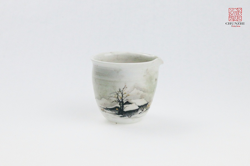 柴烧雪景公道杯