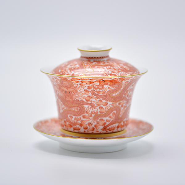 矾红描金龙纹系列