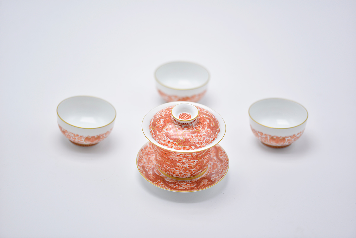 淳之藏瓷-矾红描金龙纹系列