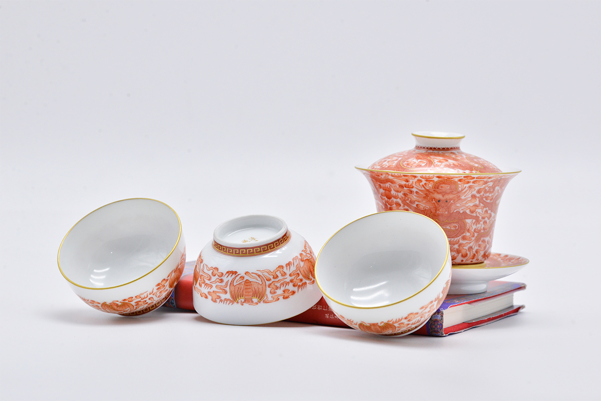 淳之藏瓷-矾红描金龙纹系列