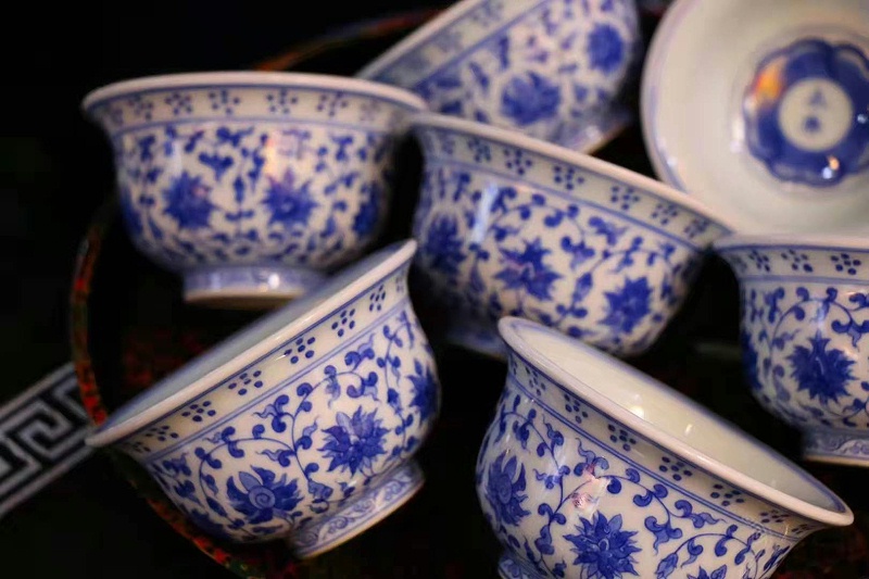 淳之经典永乐手绘青花压手杯